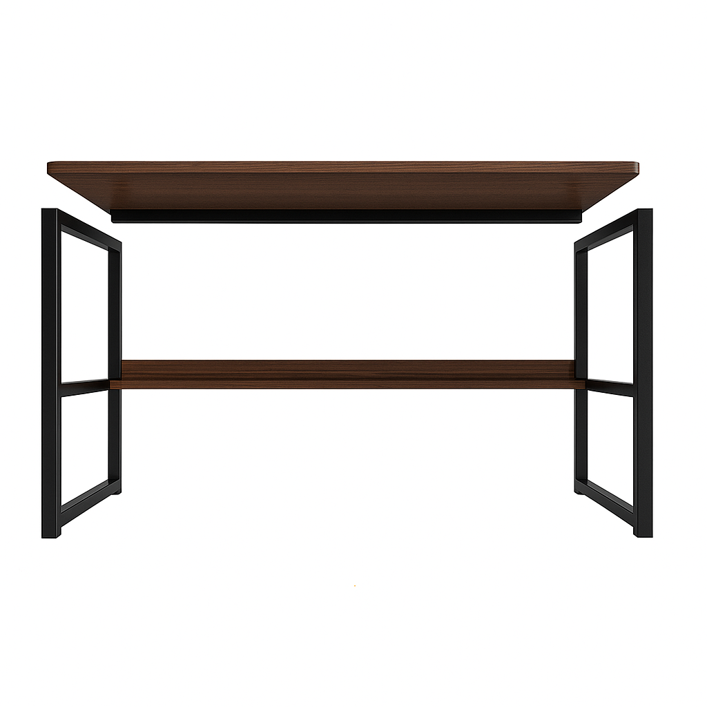 Birou pentru calculator cu raft HomeOFFICE,maro inchis 100x45x72