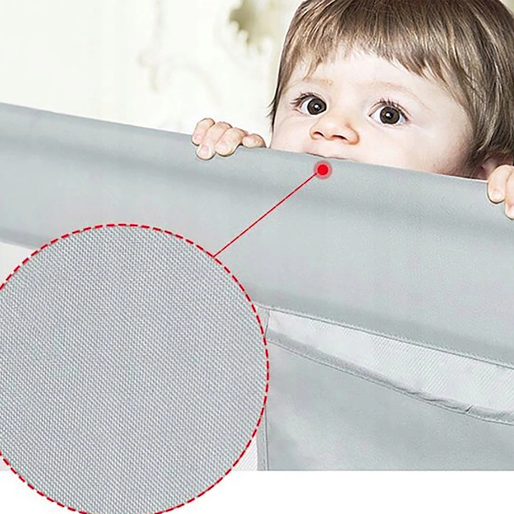 Set 3 Bariere Siguranta Pat Gri 2x200cm + 1x140cm, Înălțime Reglabilă 68-98cm, Protecție pentru Orice Pat,Gri,Conectori Inclusi