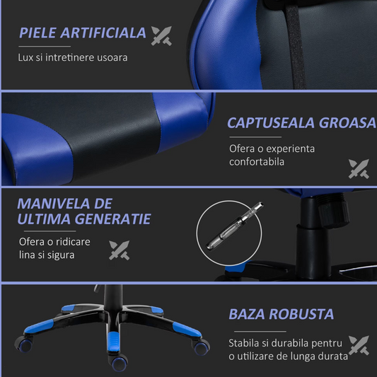 Scaun Gaming Extreme1 din Piele Sintetica Rotativ si Reclinabil