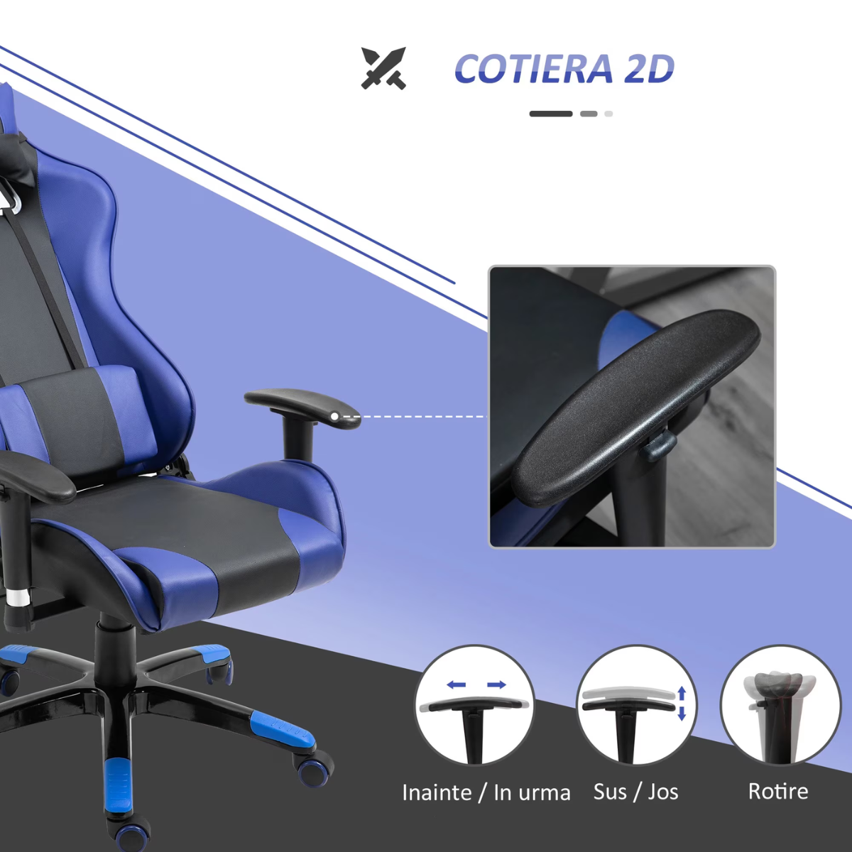 Scaun Gaming Extreme1 din Piele Sintetica Rotativ si Reclinabil
