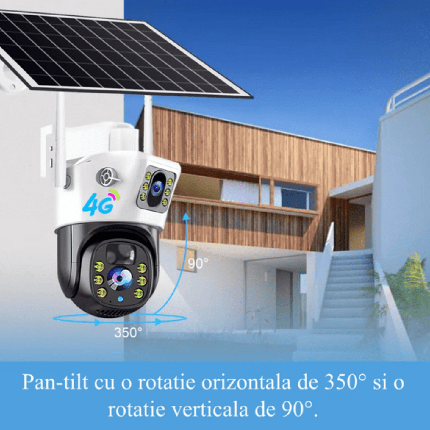 Camera de supraveghere SPY® 2in1 cu Panou Solar inclus 10W, 4MP,4K,Sim,4G - Seliodrox srl