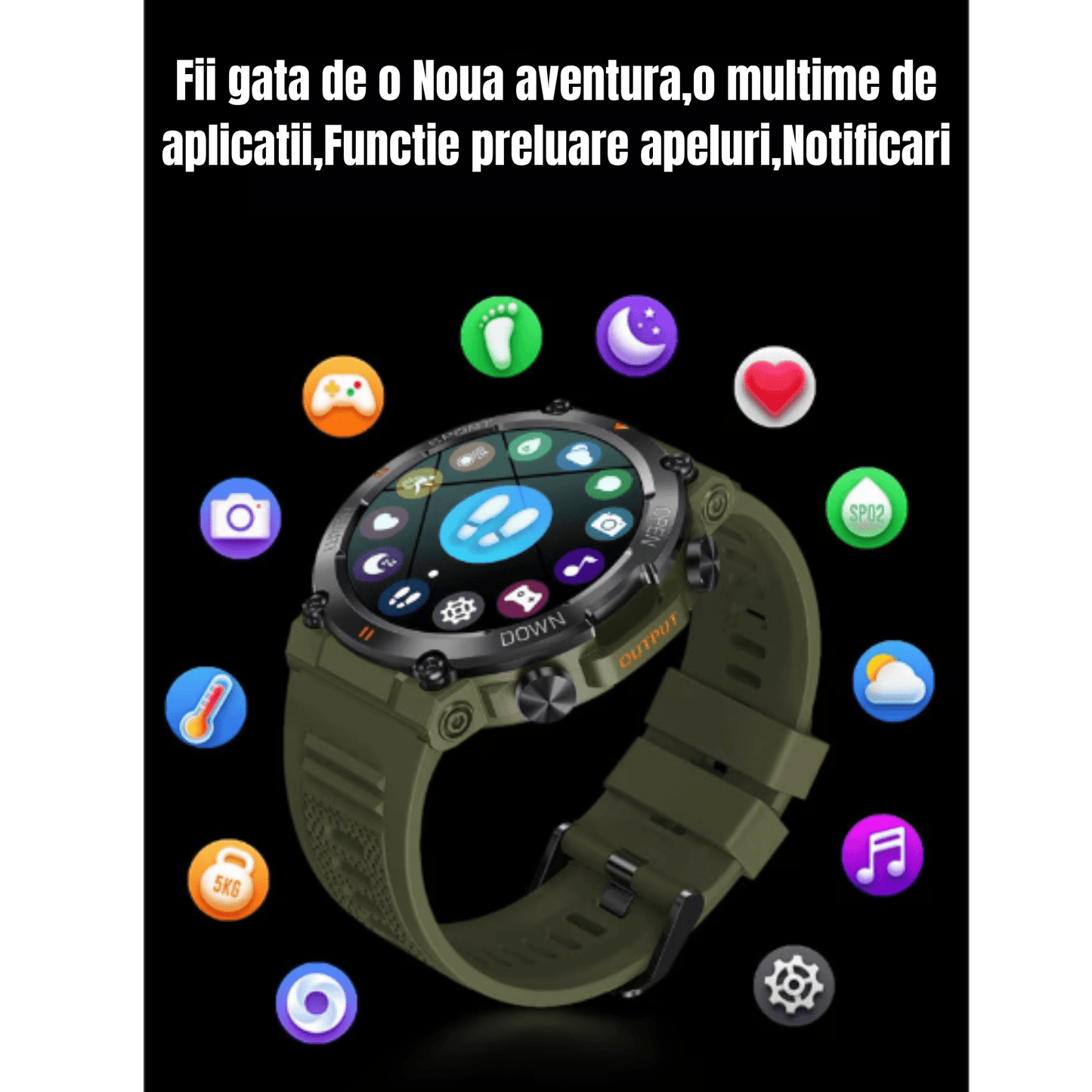 Ceas Military Smartwatch RoHS™ WATCH Apel Bluetooth - Seliodrox srl