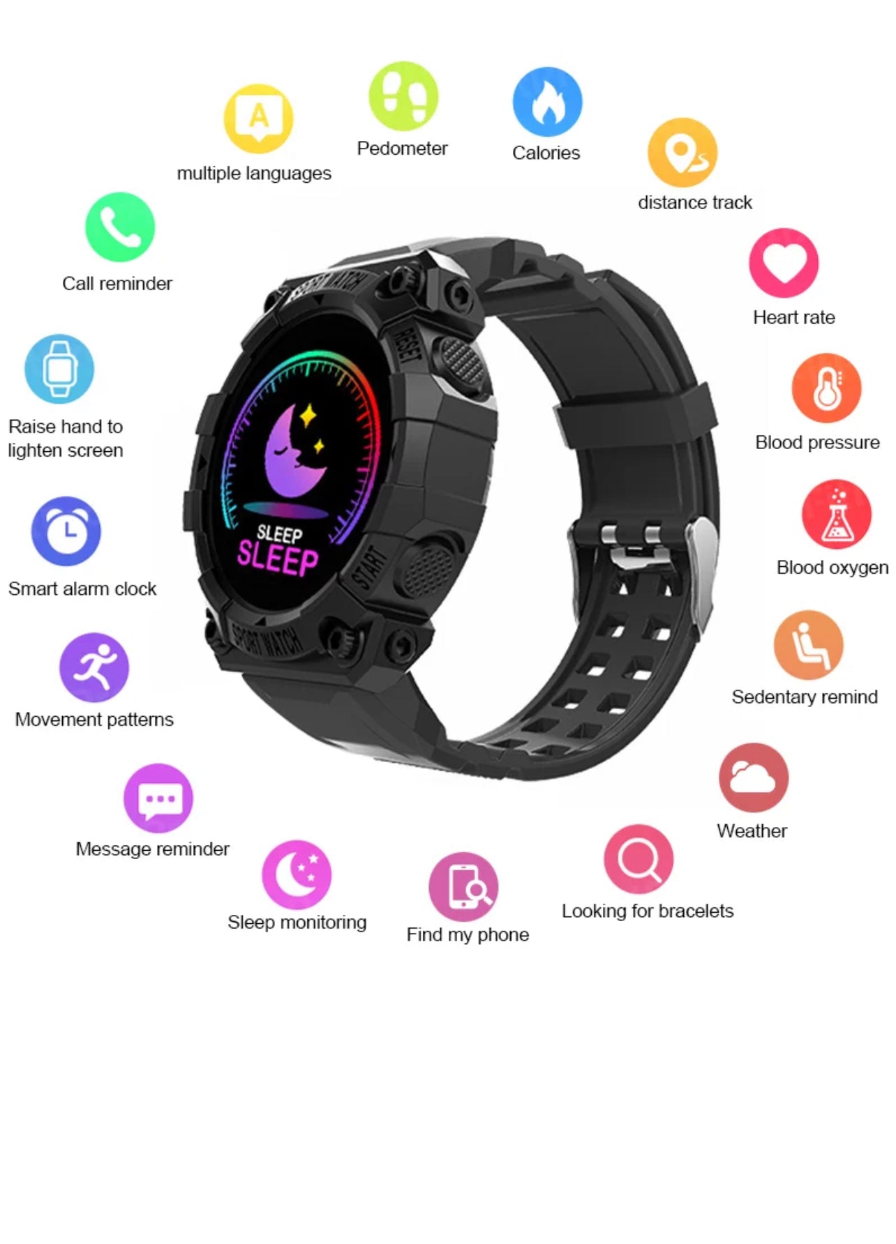 Ceas smartwatch Monitorizare Fitness Sanatate Notificari Nytro FD 68 - Seliodrox srl