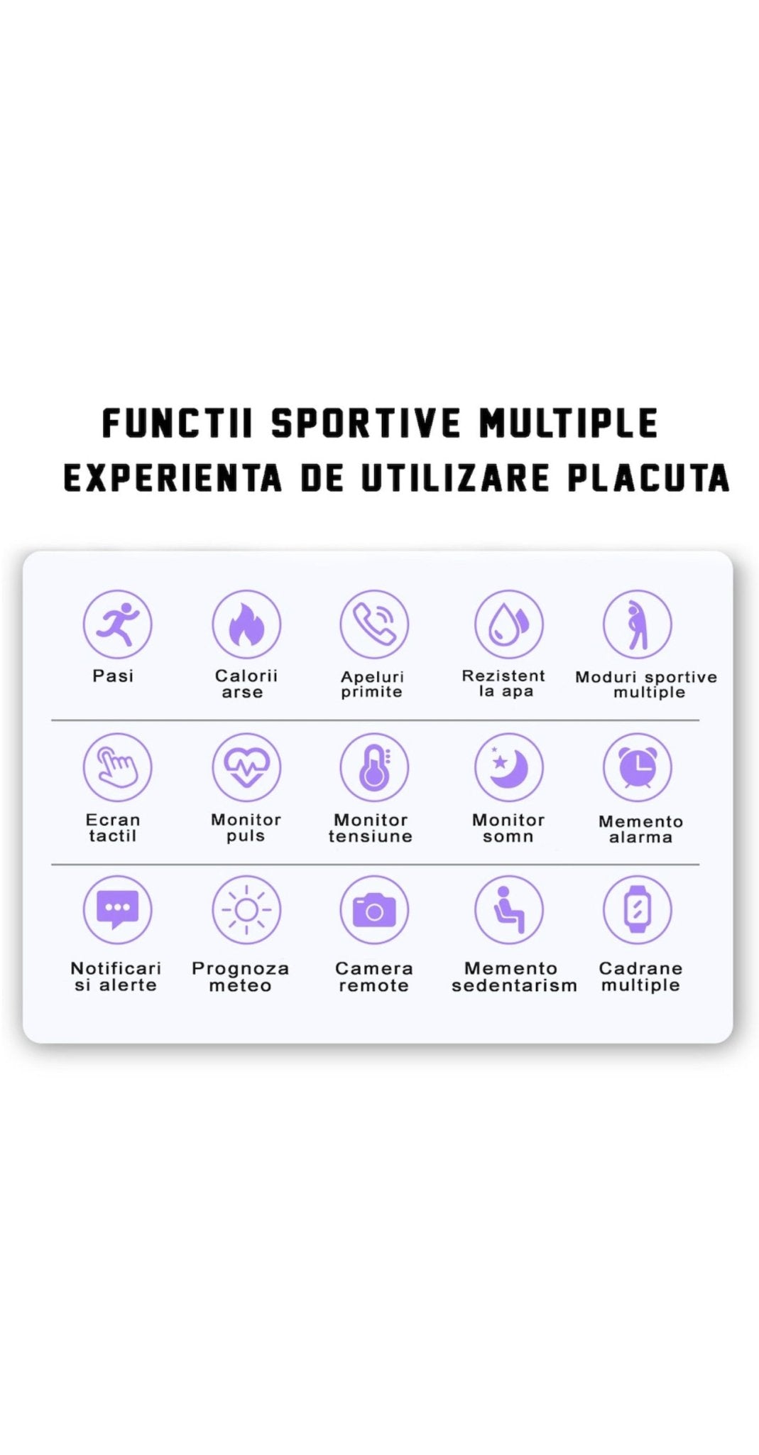 Ceas smartwatch si bratara fitness RoHS® Negru - Seliodrox srl