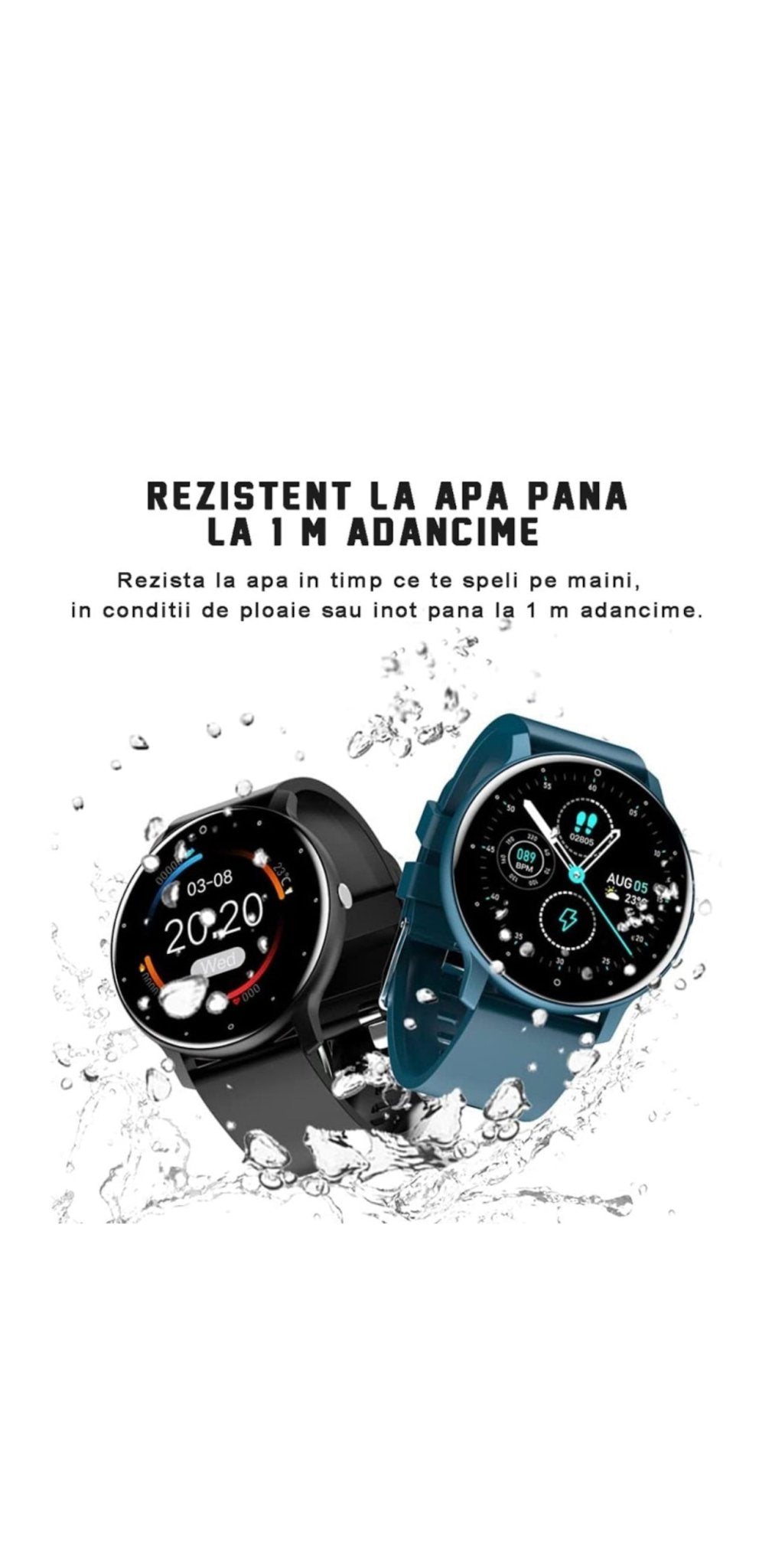 Ceas smartwatch si bratara fitness RoHS® Negru - Seliodrox srl