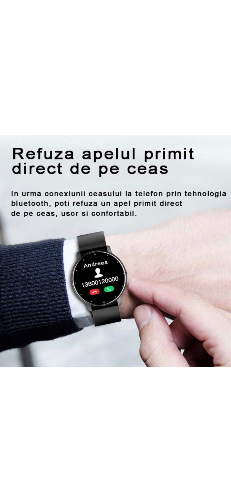 Ceas smartwatch si bratara fitness RoHS® Negru - Seliodrox srl