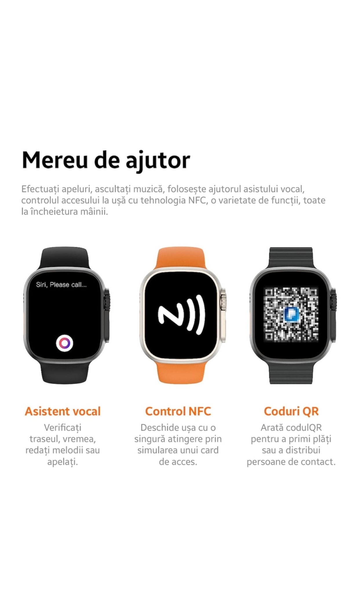 Ceas SmartWatch Ultra RoHS®,2.2" IPS Touch - Seliodrox srl