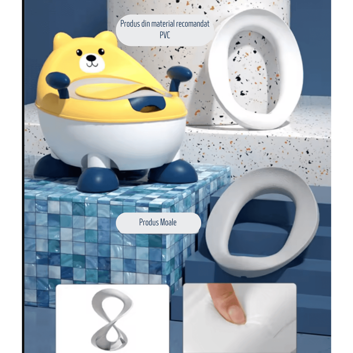 Olita pentru copii Bear Potty Yellow - Seliodrox srl