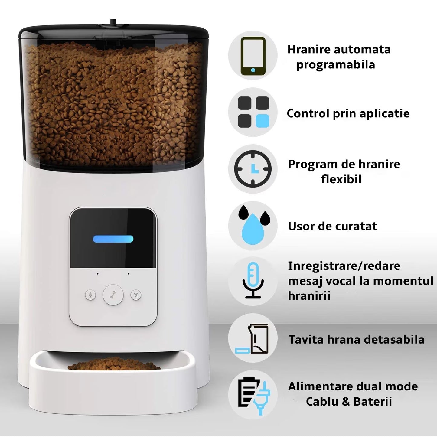 Hranitor Automat WiFi pentru Caini si Pisici