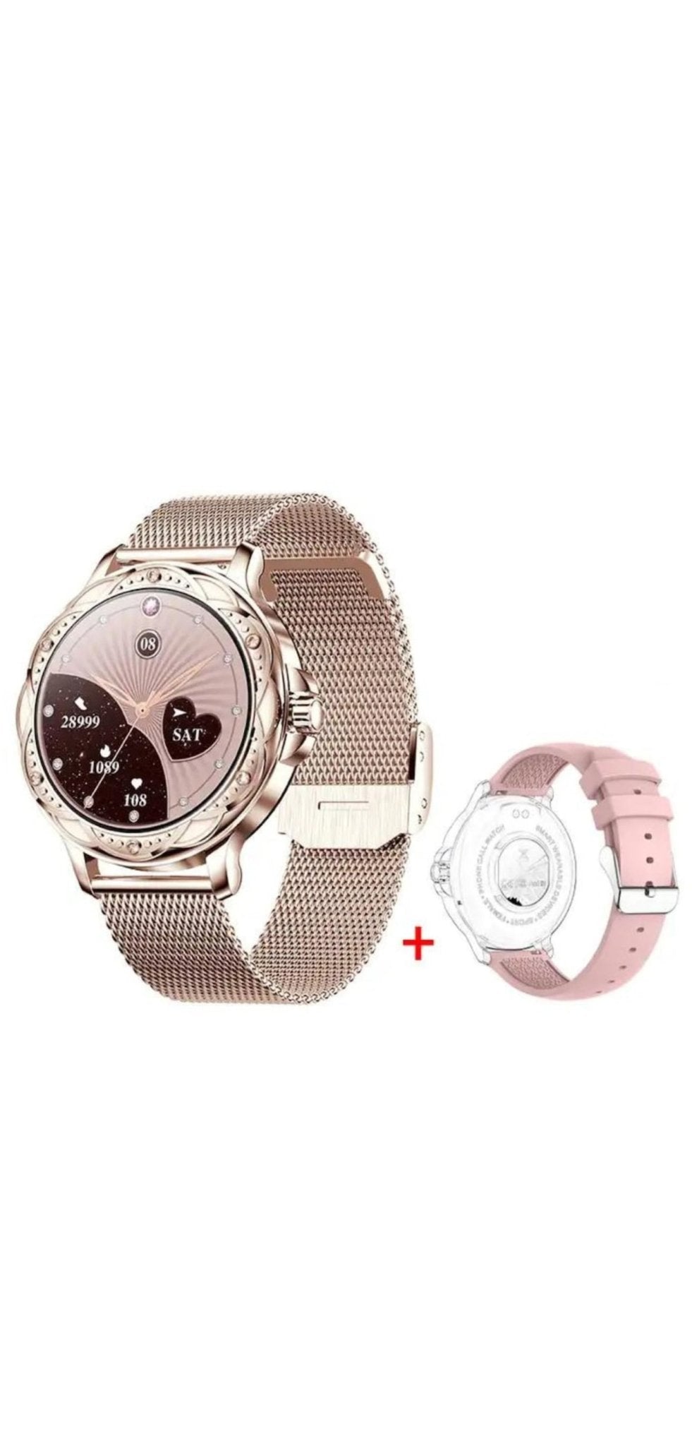 SmartWatch RoHS® Auriu/Gold cu pietre de tip Swarovski - Seliodrox srl