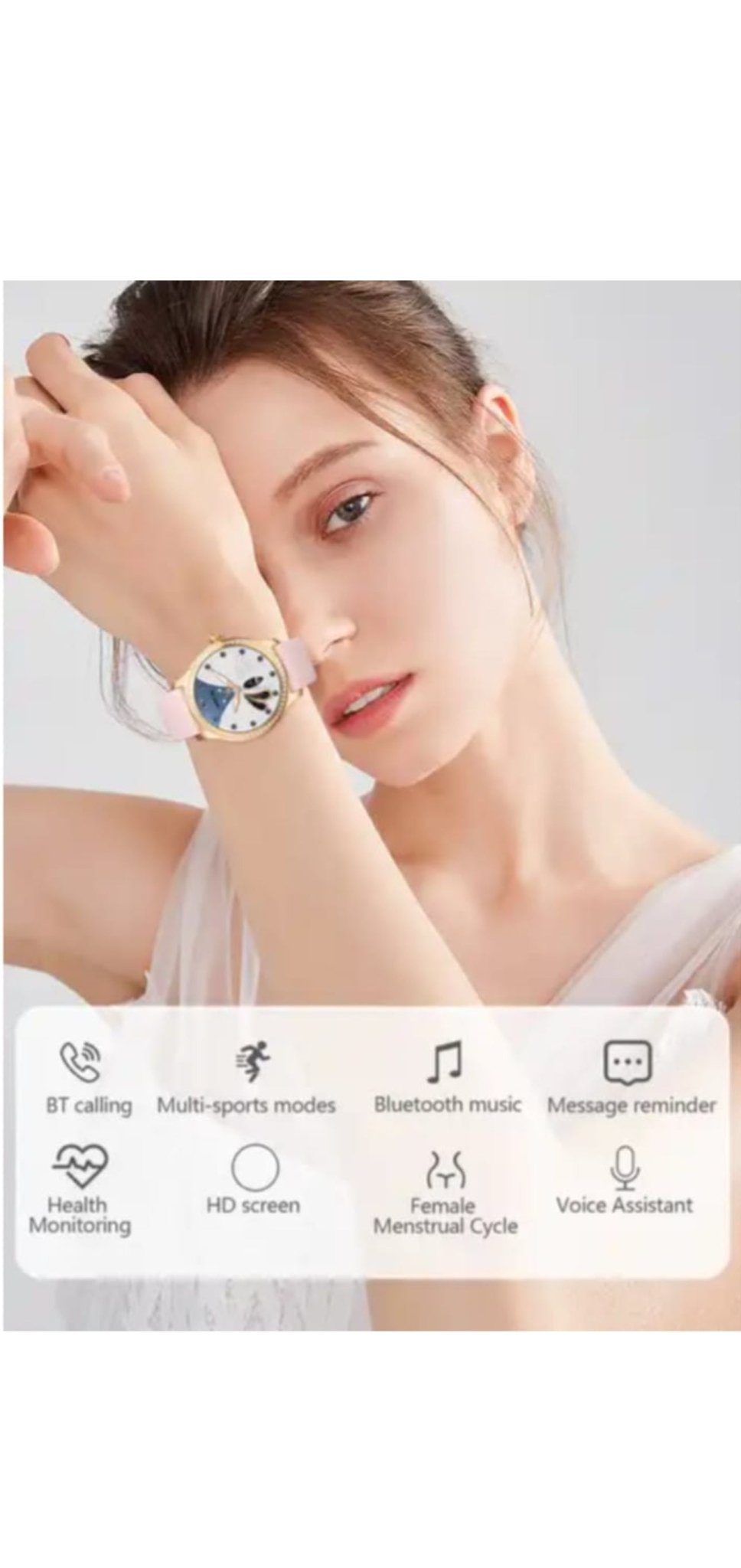 SmartWatch RoHS® Auriu/Gold cu pietre de tip Swarovski - Seliodrox srl