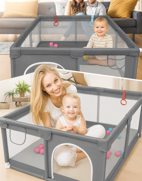 Tarc de Joacă Copii 150x180 cm HappyKID – Set cu 4 Inele, Spațiu Sigur