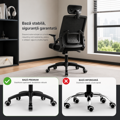 Scaun ergonomic reglabil pentru birou sau gaming, culoare negru