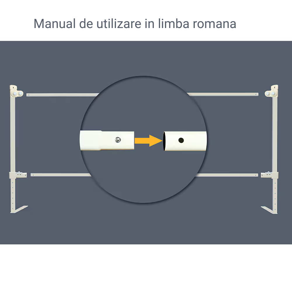Set 3 Bariere Siguranta Pat Gri 2x200cm + 1x140cm, Înălțime Reglabilă 68-98cm, Protecție pentru Orice Pat,Gri,Conectori Inclusi