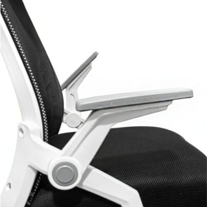 Scaun ergonomic birou gaming RoHS® negru cu alb – reglabil stil bicolor modern – imagine 2