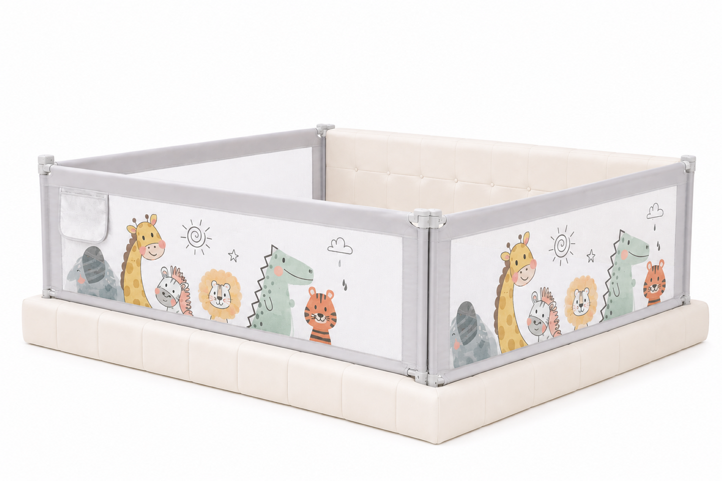 Product	 Set 3 Bariere de Siguranță Pat Copii HappiKID, 2x200 cm + 1x160 cm, Înălțime Reglabilă 68–98 cm, Protecție Anti-Cădere pentru Bebeluși și Copii, Universal