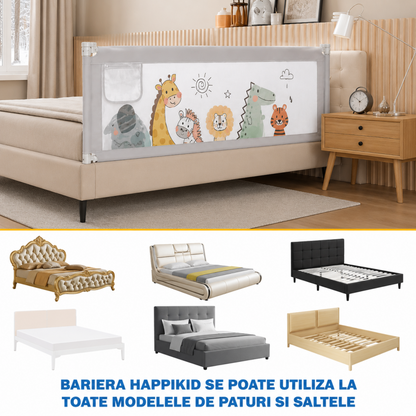 Product	 Set 3 Bariere de Siguranță Pat Copii HappiKID, 2x200 cm + 1x160 cm, Înălțime Reglabilă 68–98 cm, Protecție Anti-Cădere pentru Bebeluși și Copii, Universal