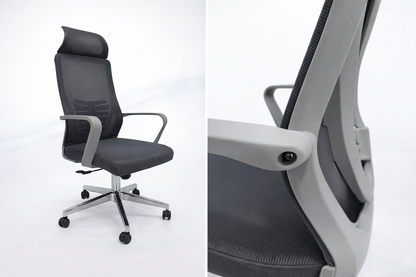 Scaun ergonomic gaming birou RoHS® gri – reglabil design modern confort maxim – imagine 3