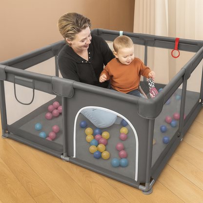 Tarc de joaca pentru copii 150x180 cm HappyKID cu 4 inele