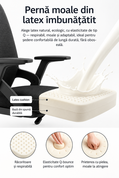 Scaun ergonomic reglabil pentru birou sau gaming, culoare negru