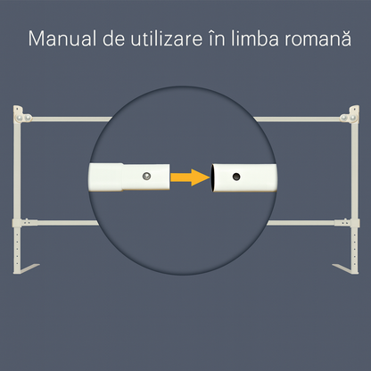 Set 3 Bariere Pat Gri 2x200cm + 1x160cm, Înălțime Reglabilă 68-98cm, Protecție pentru Orice Pat,Gri,Conectori Inclusi
