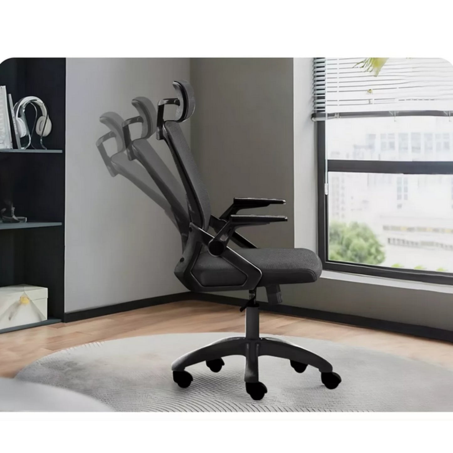 Scaun ergonomic reglabil pentru birou sau gaming, culoare negru