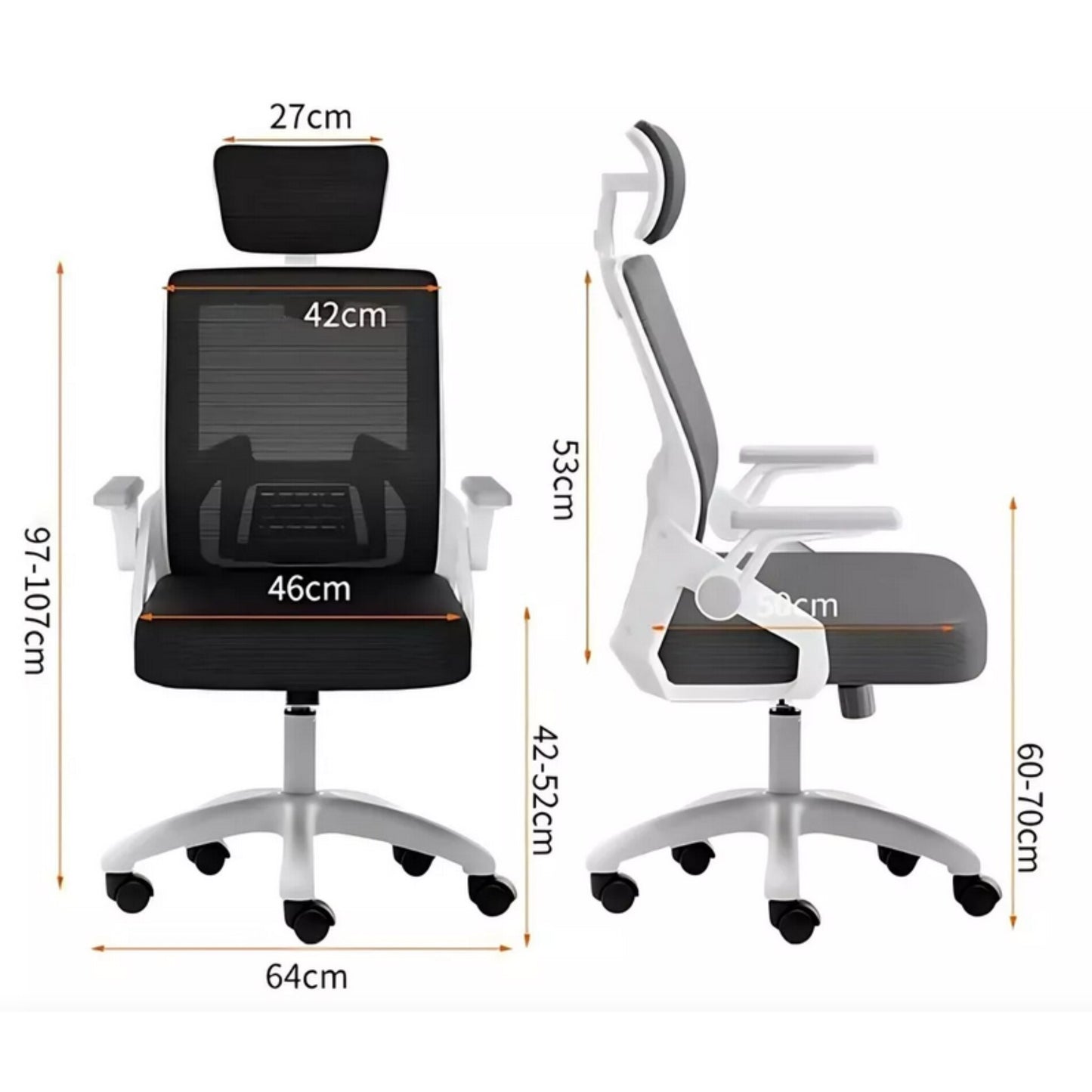 Scaun ergonomic reglabil pentru birou sau gaming, culoare negru