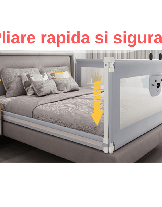 Barieră de Pat Copii HappyKID Culisantă XXL – Protecție Laterală Certificată
