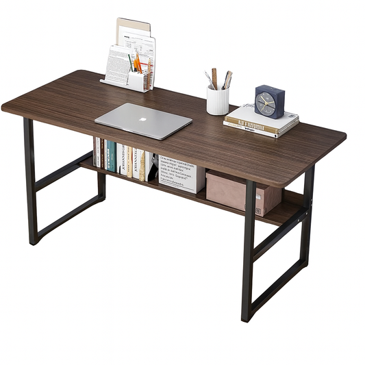 Birou pentru calculator cu raft HomeOFFICE,maro inchis 100x45x72