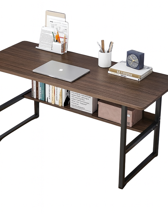 Birou pentru calculator cu raft HomeOFFICE,maro inchis 100x45x72