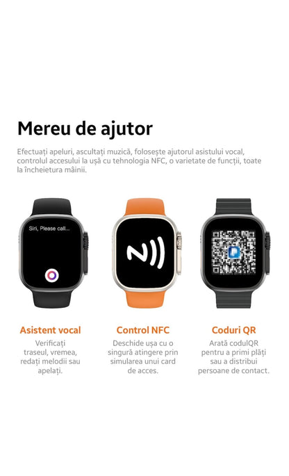 Ceas SmartWatch Ultra RoHS®,2.2" IPS Touch - Seliodrox srl