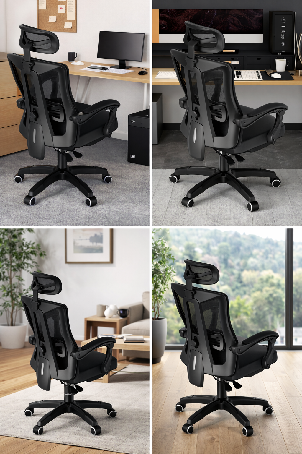Scaun ergonomic birou gaming RoHS® negru – mesh tetiera 2D suport lombar 120kg – imagine 6