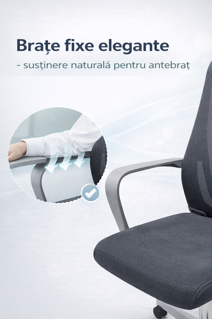 Scaun ergonomic gaming birou RoHS® gri – reglabil design modern confort maxim – imagine 6