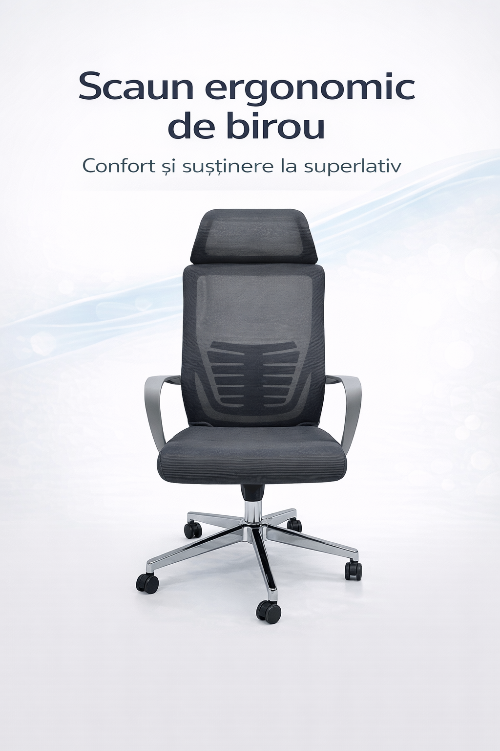 Scaun ergonomic gaming birou RoHS® gri – reglabil design modern confort maxim – imagine 4