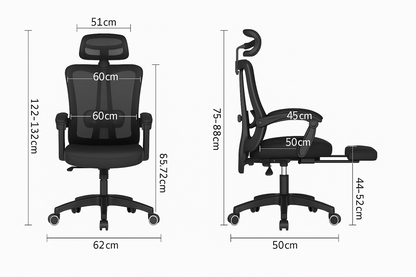 Scaun reglabil pentru Birou sau Gaming Ergonomic Negru