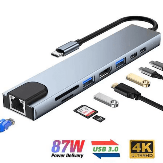 Hub Adaptor Multiport 8 in 1 USB - C 3.1 ROHS® - Seliodrox srl