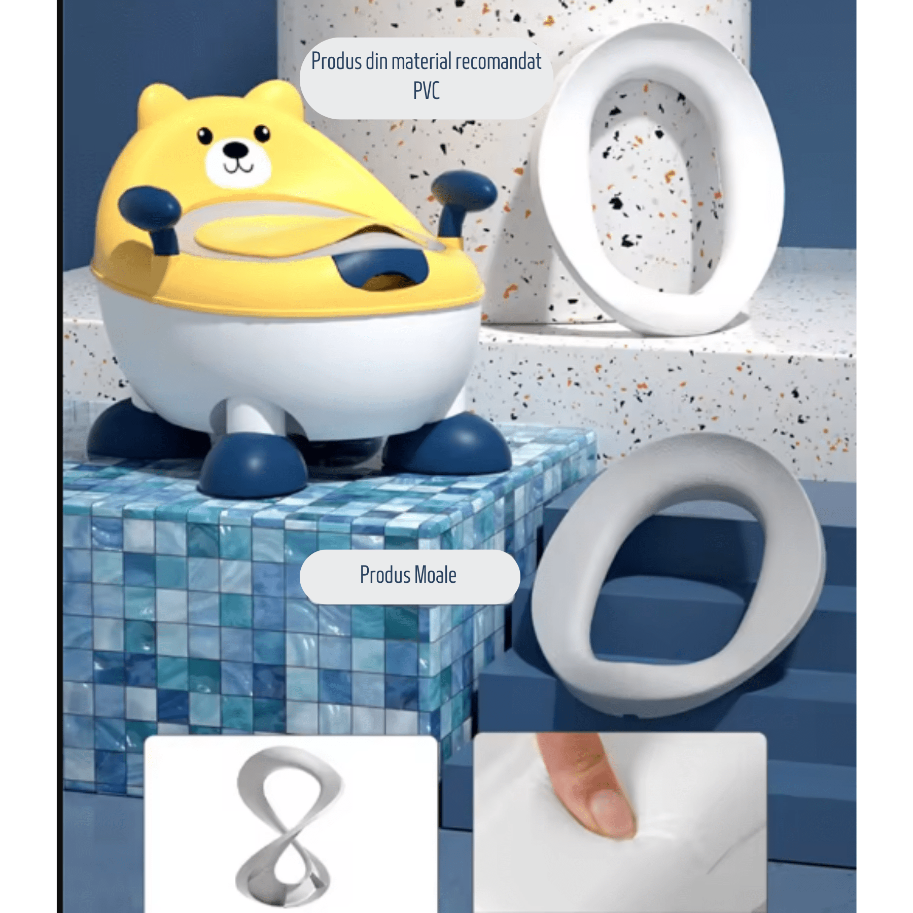 Olita pentru copii Bear Potty Yellow - Seliodrox srl