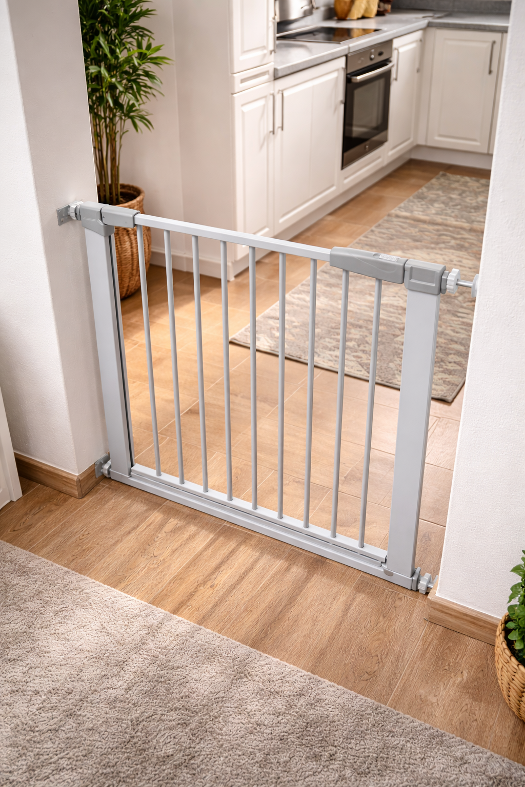 Poarta siguranta HappyKID Safeguard, dimensiuni ajustabile 75cm 83cm