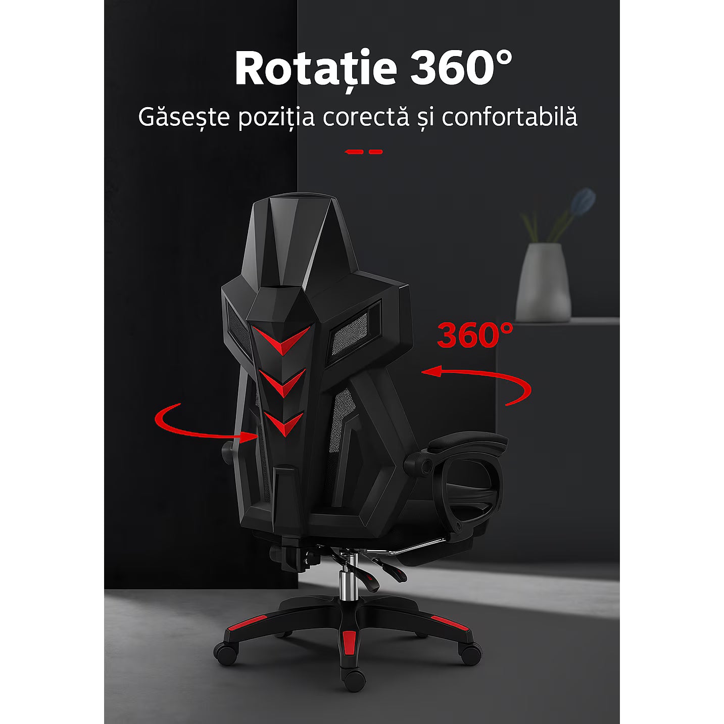 Scaun gaming RoHS® ExtremePro material ergonomic ajustabil – confort profesional – imagine 3
