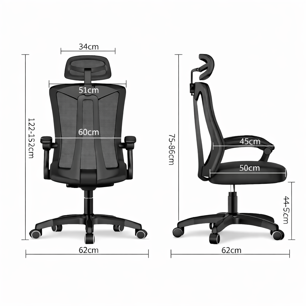 Scaun ergonomic birou gaming RoHS® negru – mesh tetiera 2D suport lombar 120kg – imagine 4