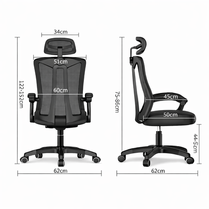 Scaun ergonomic birou gaming RoHS® negru – mesh tetiera 2D suport lombar 120kg – imagine 4