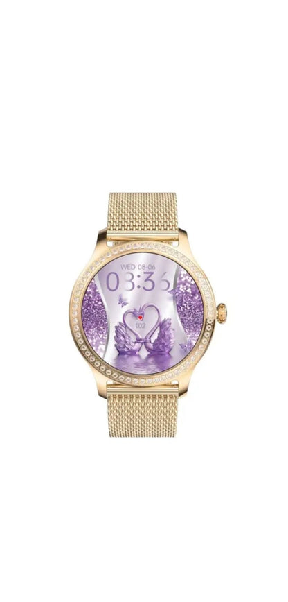 SmartWatch RoHS® Auriu/Gold cu pietre de tip Swarovski - Seliodrox srl