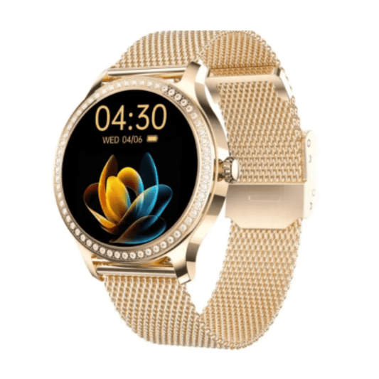 SmartWatch RoHS® Auriu/Gold cu pietre de tip Swarovski - Seliodrox srl